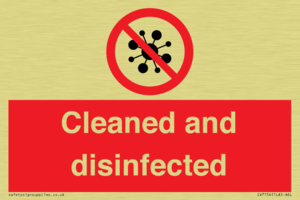 Cleaned and disinfected